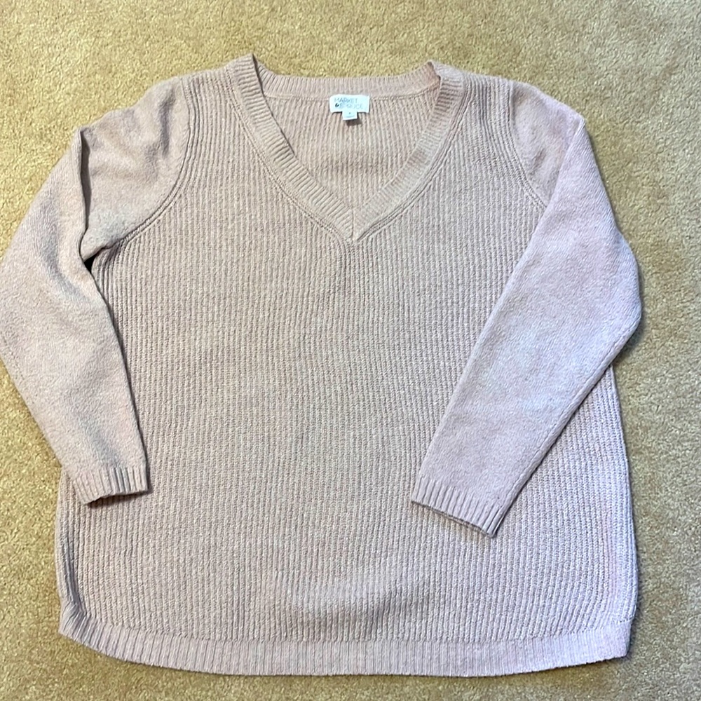 Blush color v neck sweater